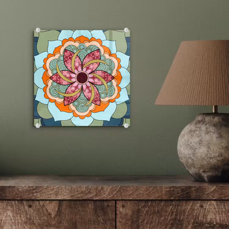 Mandala - Geometrisch - Kunst - Decoratief - Kleurrijk plexiglas 5mm klein -sfeer3