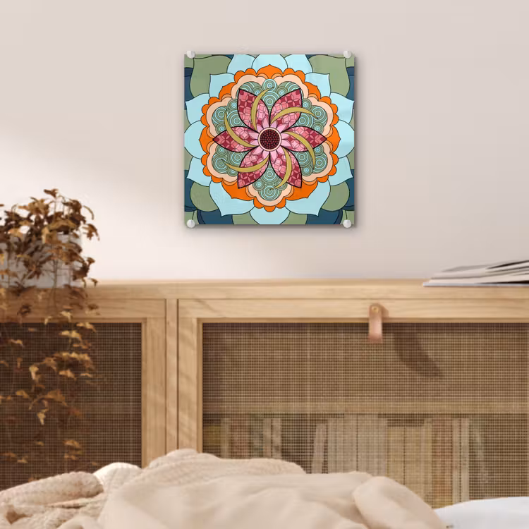 Mandala - Geometrisch - Kunst - Decoratief - Kleurrijk plexiglas 5mm klein -sfeer4