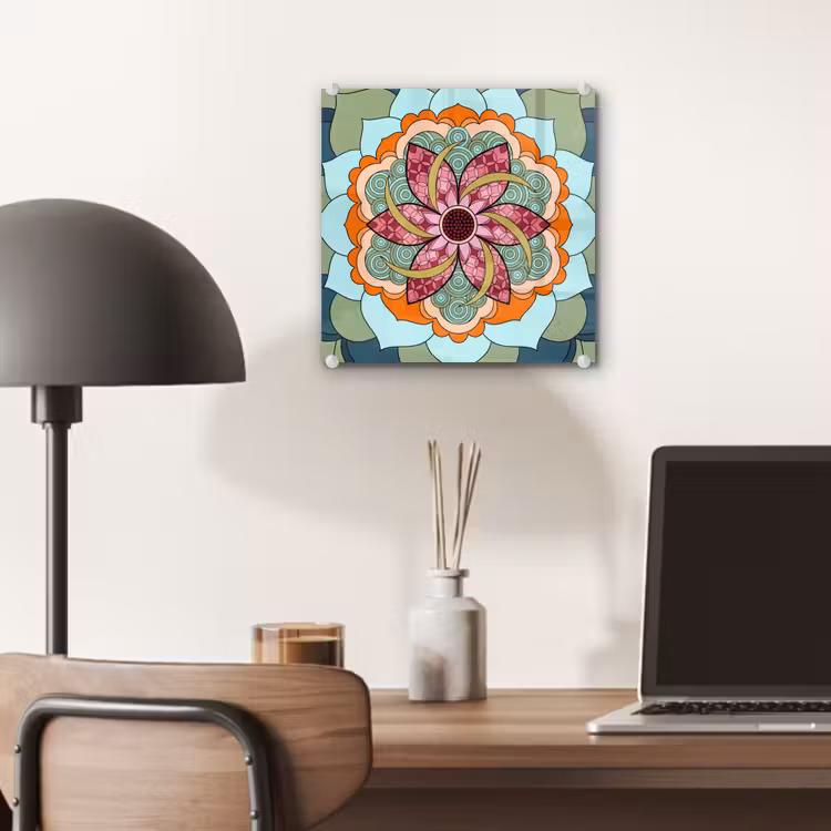 Mandala - Geometrisch - Kunst - Decoratief - Kleurrijk plexiglas 5mm klein -sfeer6