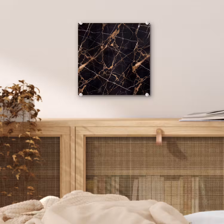 Marmer - Goud - Abstract - Zwart plexiglas 5mm klein -sfeer4