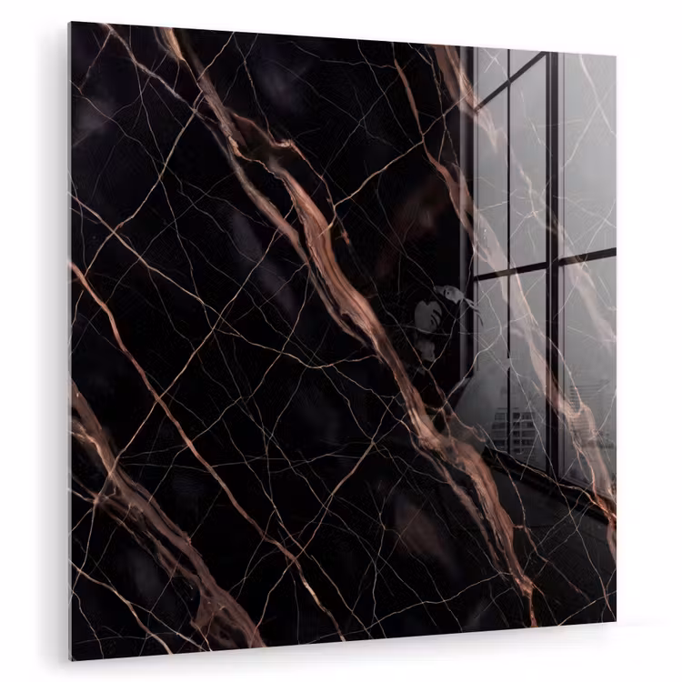 Marmer - Goud - Patroon - Luxe - Zwart plexiglas 5mm klein -zzzproduct_nieuw