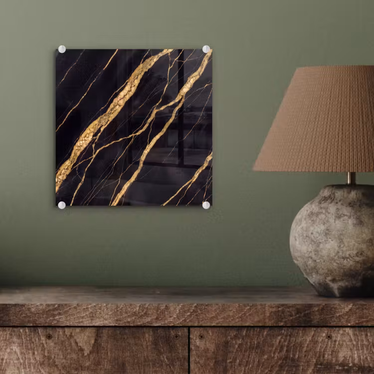 Marmer - Goud - Textuur - Abstract - Zwart plexiglas 5mm klein -sfeer3