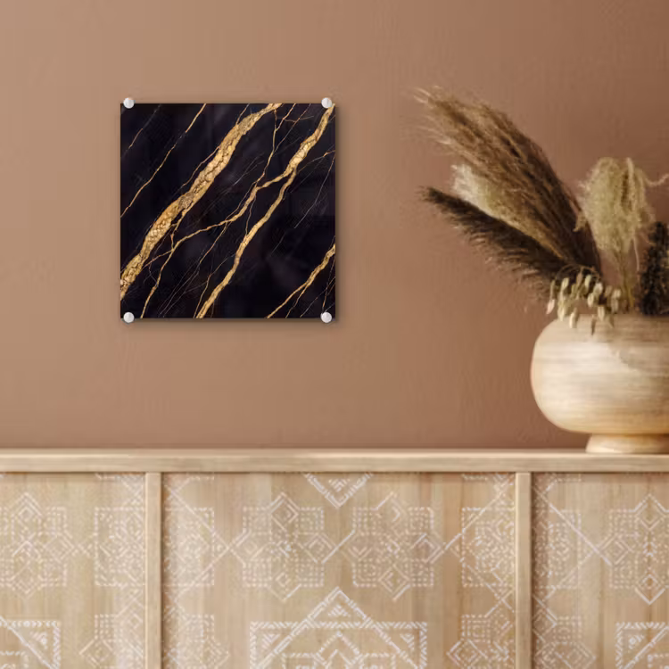 Marmer - Goud - Textuur - Abstract - Zwart plexiglas 5mm klein -sfeer5