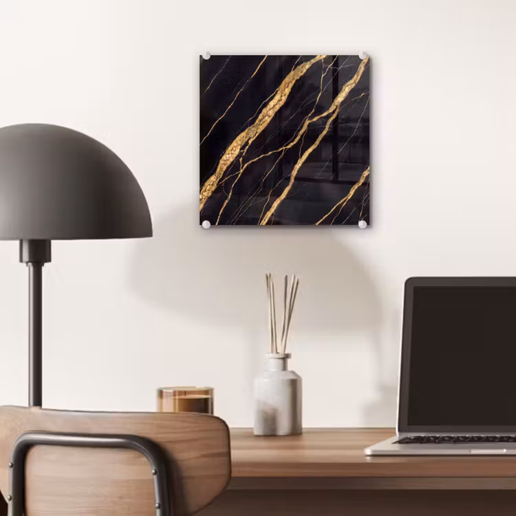 Marmer - Goud - Textuur - Abstract - Zwart plexiglas 5mm klein -sfeer6