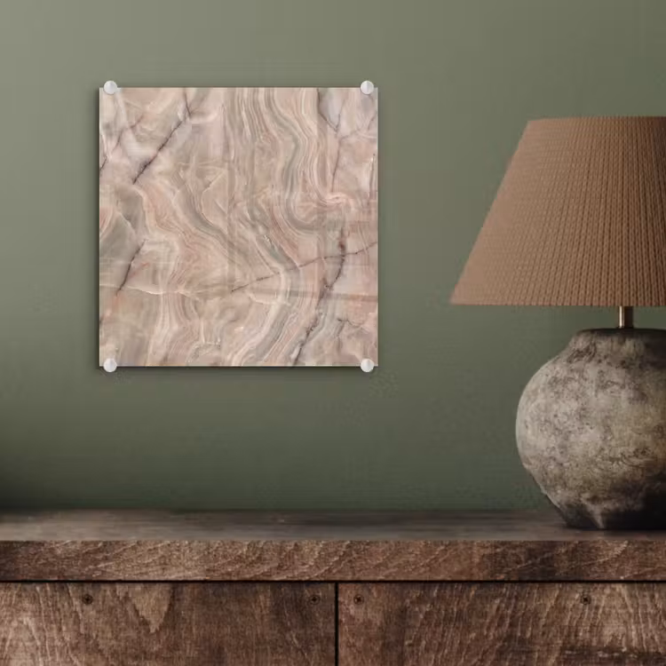Marmer - Patroon - Abstract - Beige - Groen plexiglas 5mm klein -sfeer3