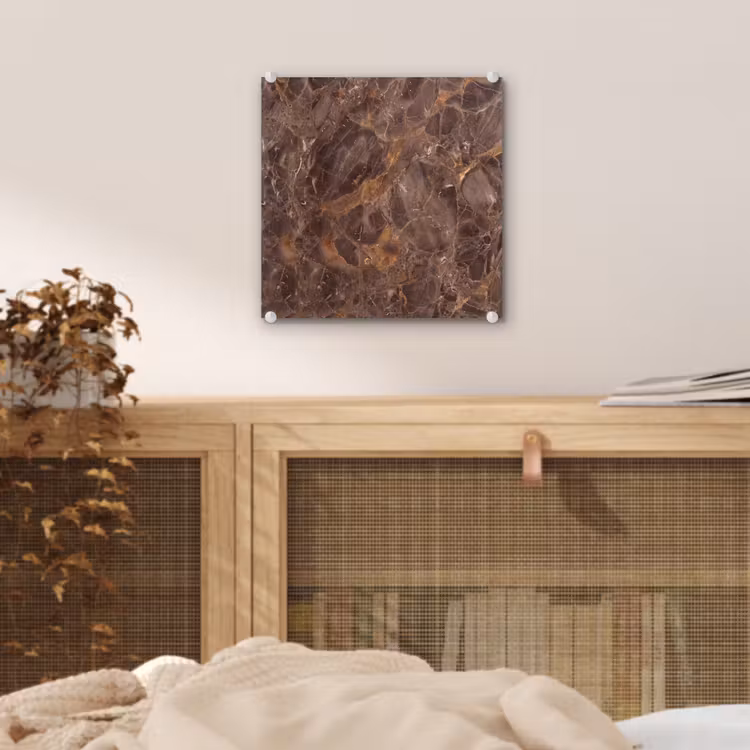 Marmer - Patroon - Natuur - Bruin - Goud plexiglas 5mm klein -sfeer4