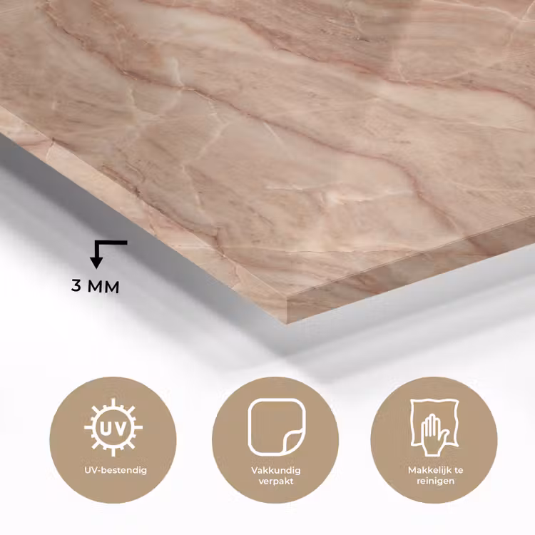 Marmer - Ader - Natuur - Abstract - Beige plexiglas 5mm klein -sfeer2
