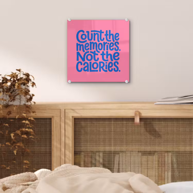 Memories - Roze - Blauw - Quote plexiglas 5mm klein -sfeer4