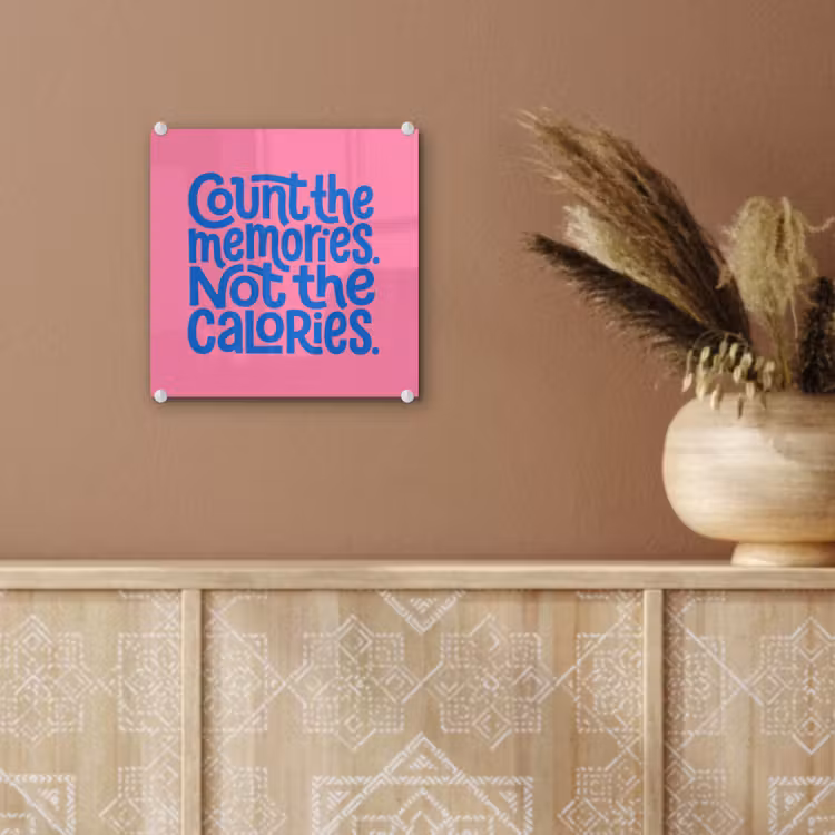 Memories - Roze - Blauw - Quote plexiglas 5mm klein -sfeer5
