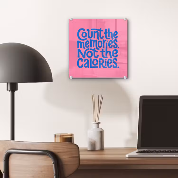 Memories - Roze - Blauw - Quote plexiglas 5mm klein -sfeer6