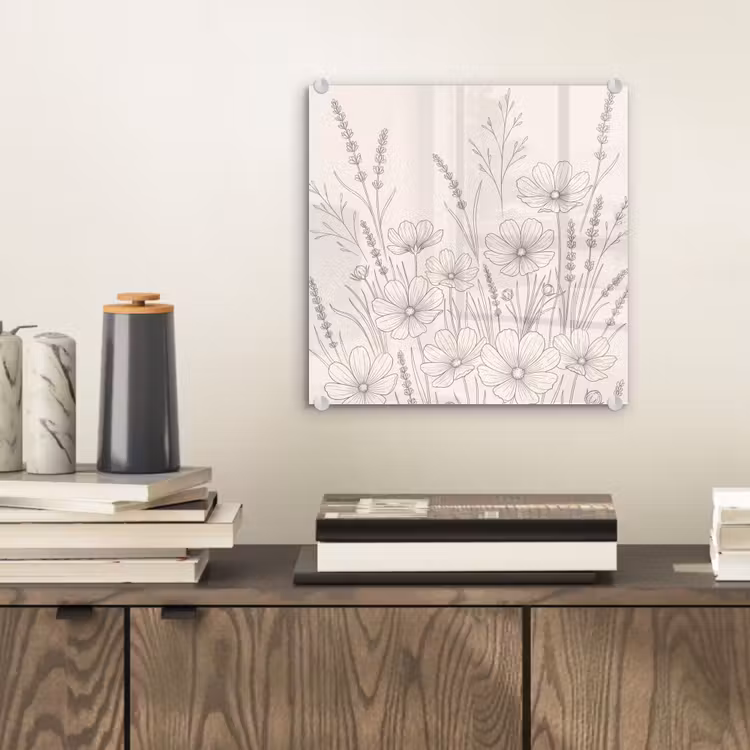 Minimalistisch - Modern - Bloemen - Beige plexiglas 5mm klein -sfeer1