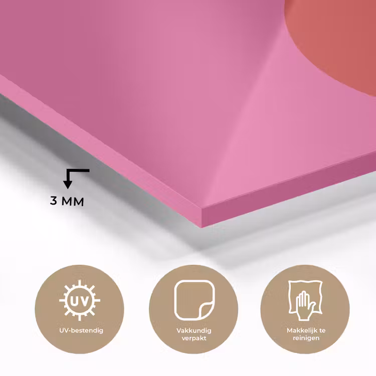 Minimalistisch - Rood - Roze - Hartjes plexiglas 5mm klein -sfeer2