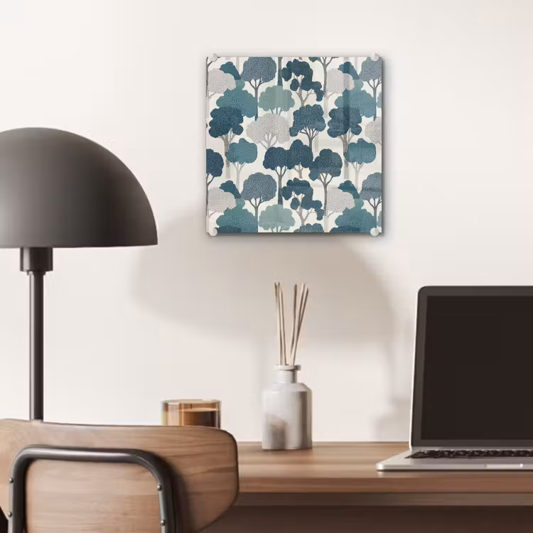 Modern - Bomen - Bos - Patroon - Blauw plexiglas 5mm klein 11 -sfeer6
