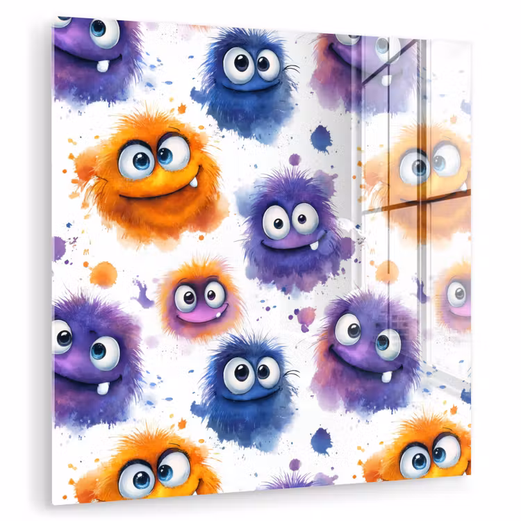 Monstertjes - Aquarel - Kleurrijk plexiglas 5mm klein 11 -zzzproduct_nieuw