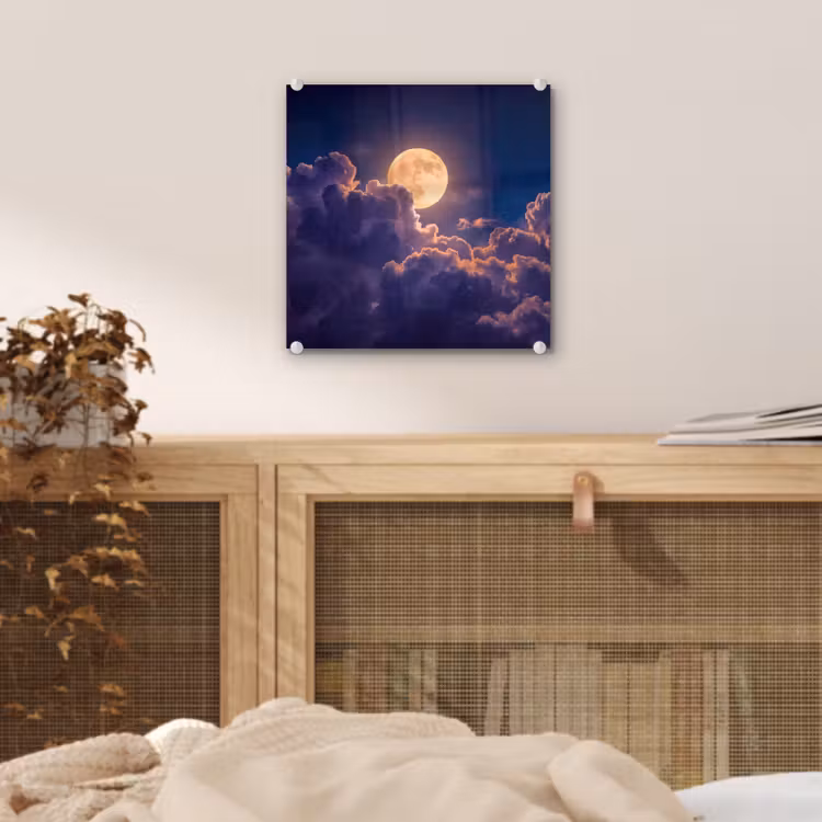 Maan - Wolken - Nacht - Oranje plexiglas 5mm klein -sfeer4