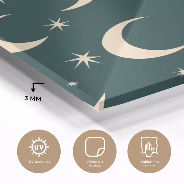 Manen - Sterren - Groen plexiglas 5mm klein 11 -sfeer2