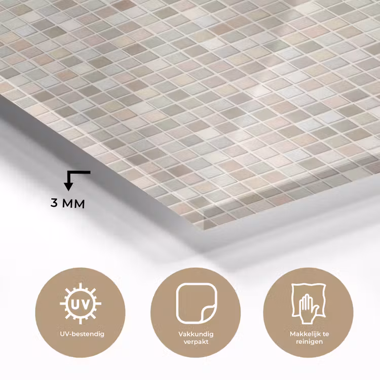 Mozaïek - Patroon- Taupe plexiglas 5mm klein 11 -sfeer2