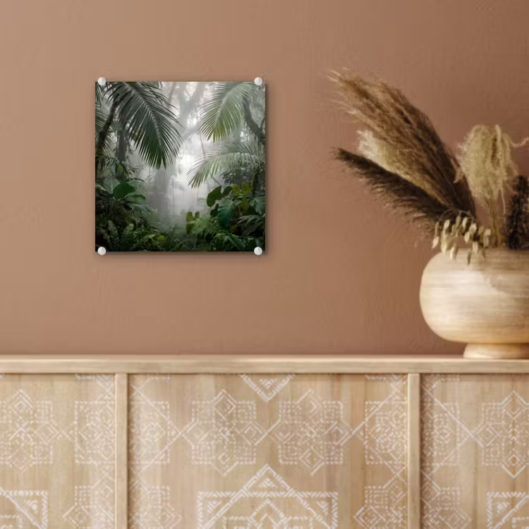 Natuur - Jungle - Mist - Tropisch - Groen plexiglas 5mm klein -sfeer5