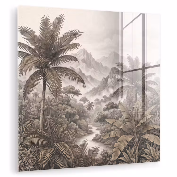Natuur - Bergen - Rivier - Tropisch - Vintage plexiglas 5mm klein -zzzproduct_nieuw