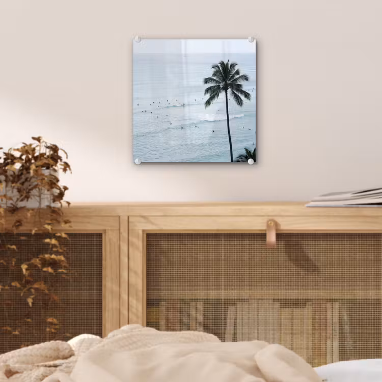 Oceaan - Palmbomen - Surfers plexiglas 5mm klein -sfeer4