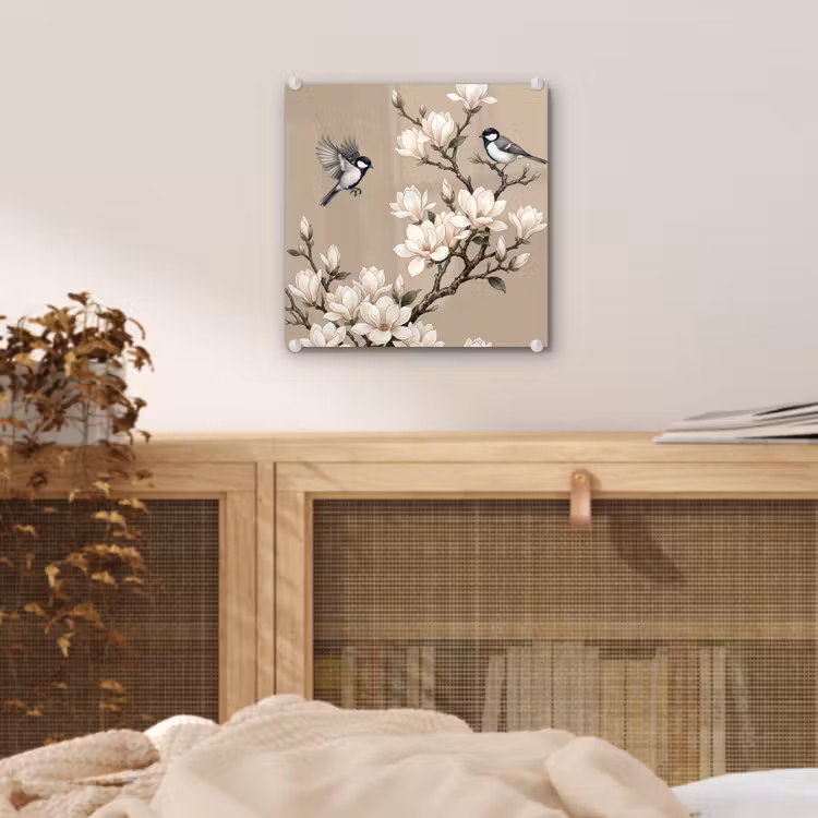 Oosters - Vogels - Beige plexiglas 5mm klein -sfeer4