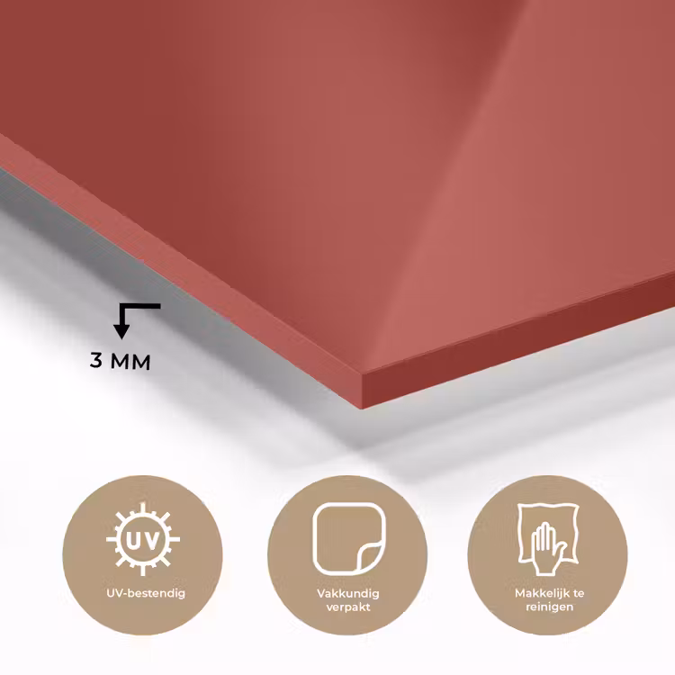 Oxblood - Maroon - Rood plexiglas 5mm klein 11 -sfeer2