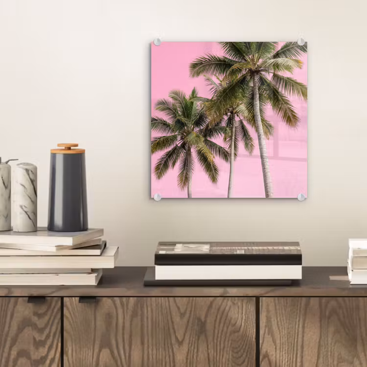 Palmboom - Tropisch - Pink plexiglas 5mm klein -sfeer1