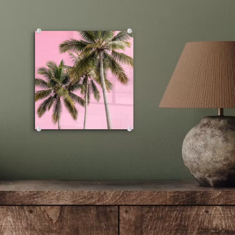 Palmboom - Tropisch - Pink plexiglas 5mm klein -sfeer3