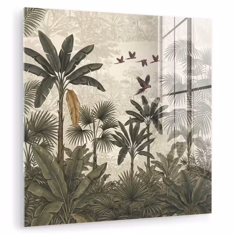 Papagaaien - Jungle - Tropisch - Green plexiglas 5mm klein -zzzproduct_nieuw