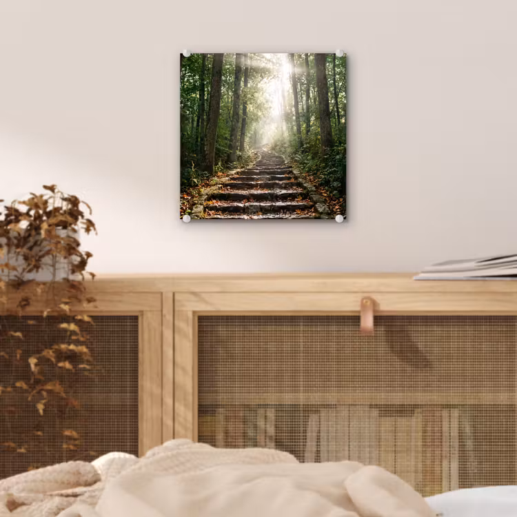 Stenen - Trap - Bos - Natuur plexiglas 5mm klein -sfeer4