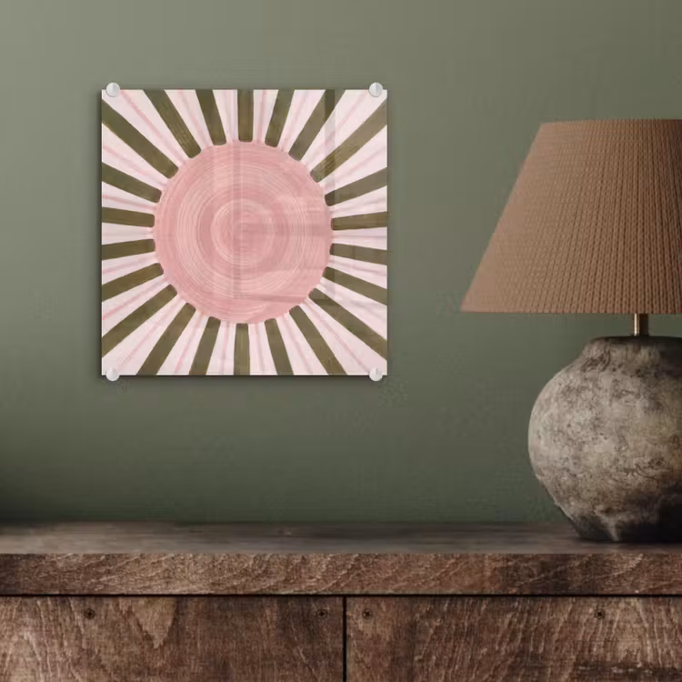 Patroon - Cirkel - Stralen - Abstract - Roze plexiglas 5mm klein -sfeer3