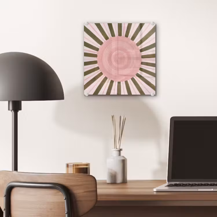Patroon - Cirkel - Stralen - Abstract - Roze plexiglas 5mm klein -sfeer6