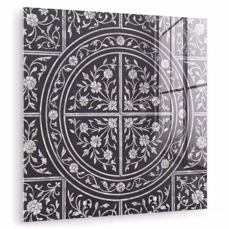 Patroon - Bloemmotief - Decoratie - Klassiek - Zwart plexiglas 5mm klein -zzzproduct_nieuw