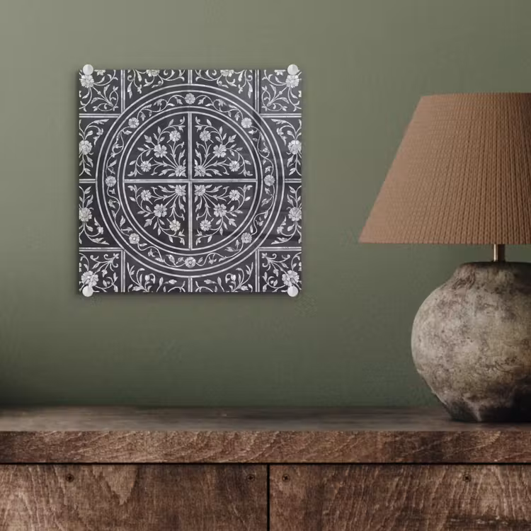 Patroon - Bloemmotief - Decoratie - Klassiek - Zwart plexiglas 5mm klein -sfeer3
