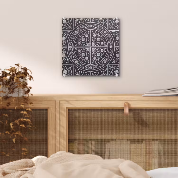 Patroon - Bloemmotief - Decoratie - Klassiek - Zwart plexiglas 5mm klein -sfeer4