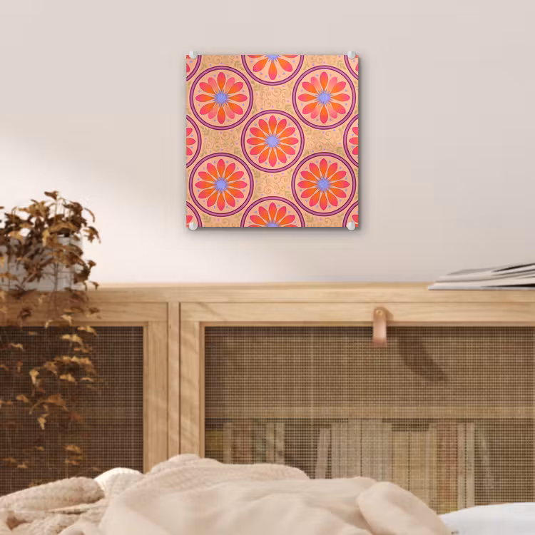 Patroon - Bloemen - Decoratief - Kleurrijk - Modern plexiglas 5mm klein -sfeer4