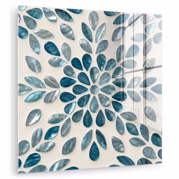 Patroon - Bladeren - Abstract - Modern - Turquoise plexiglas 5mm klein -zzzproduct_nieuw