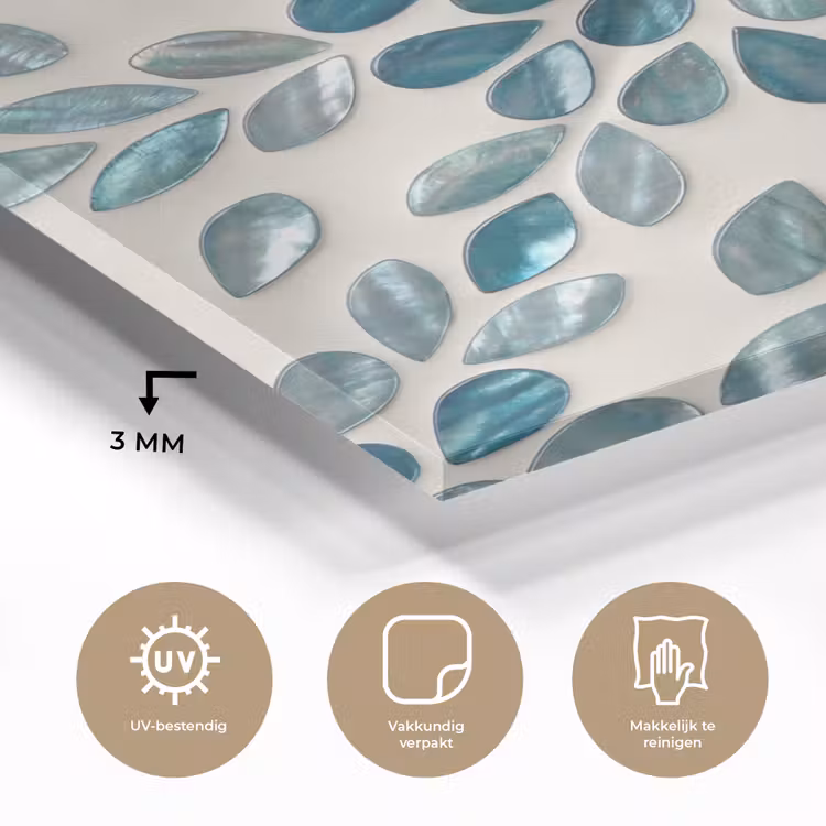 Patroon - Bladeren - Abstract - Modern - Turquoise plexiglas 5mm klein -sfeer2