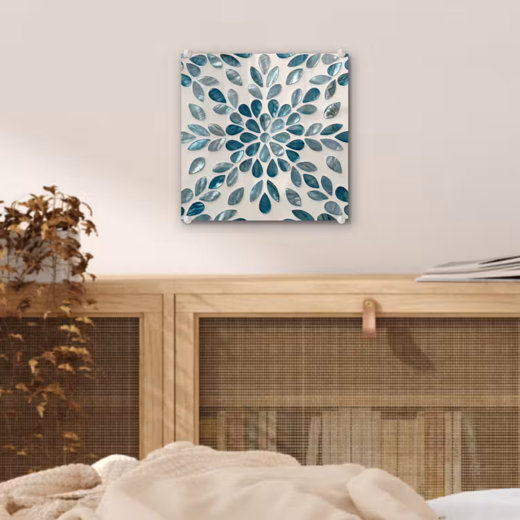 Patroon - Bladeren - Abstract - Modern - Turquoise plexiglas 5mm klein -sfeer4
