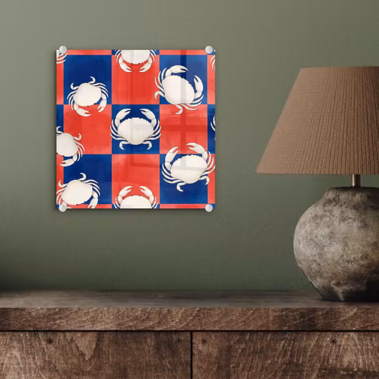 Patroon - Zeeleven - Rood - Blauw - Abstract plexiglas 5mm klein -sfeer3