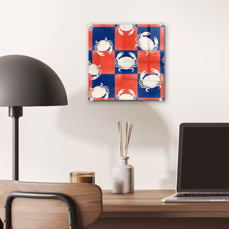 Patroon - Zeeleven - Rood - Blauw - Abstract plexiglas 5mm klein -sfeer6