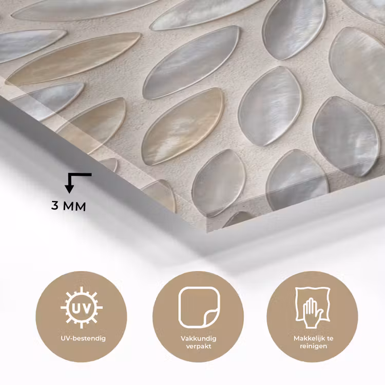 Patroon - Ovaal - Glanzend - Abstract - Beige plexiglas 5mm klein -sfeer2