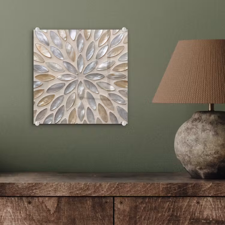 Patroon - Ovaal - Glanzend - Abstract - Beige plexiglas 5mm klein -sfeer3