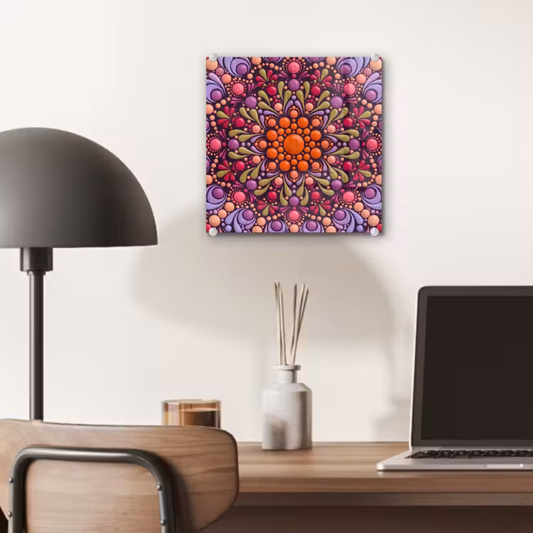 Patroon - Stippen - Abstract - Modern - Kleurrijk plexiglas 5mm klein -sfeer6