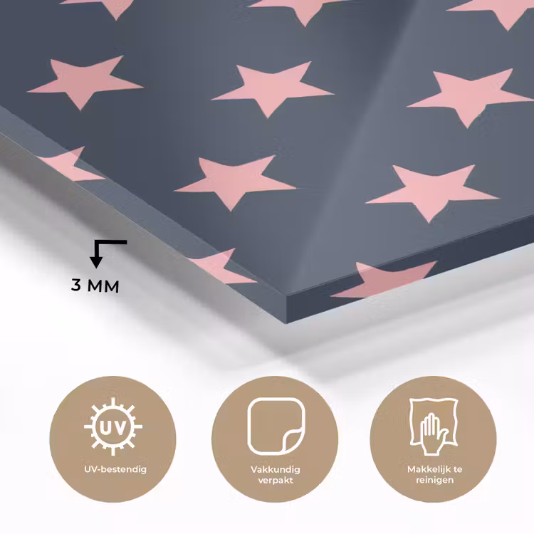 Patroon - Sterren - Roze plexiglas 5mm klein 11 -sfeer2