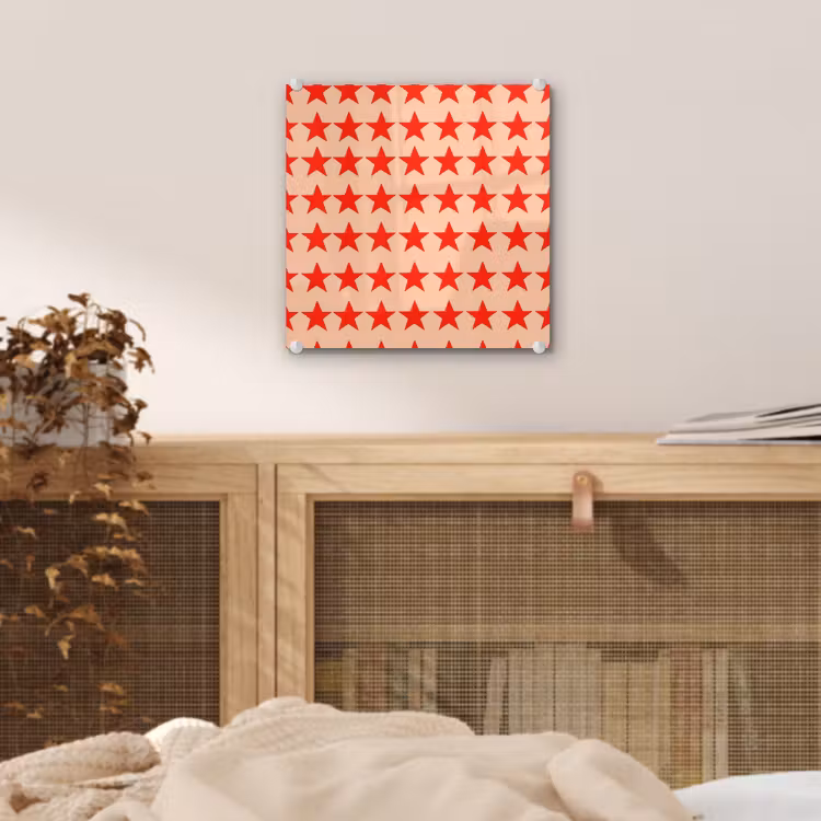 Patroon - Sterren - Rood plexiglas 5mm klein 11 -sfeer4