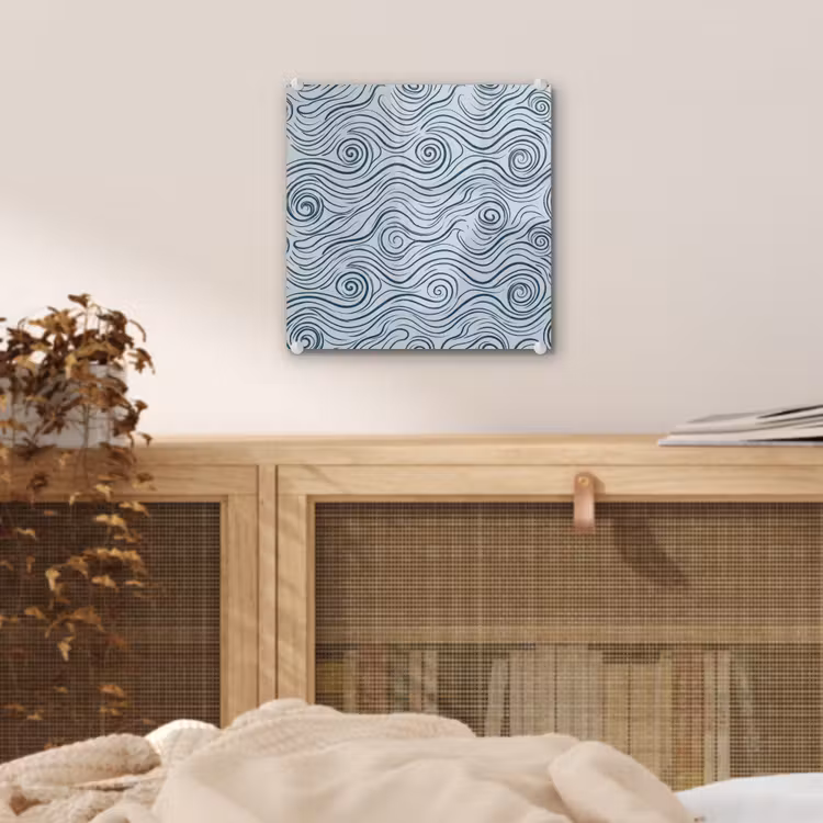 Patroon - Golven - Abstract - Modern - Blauw plexiglas 5mm klein -sfeer4