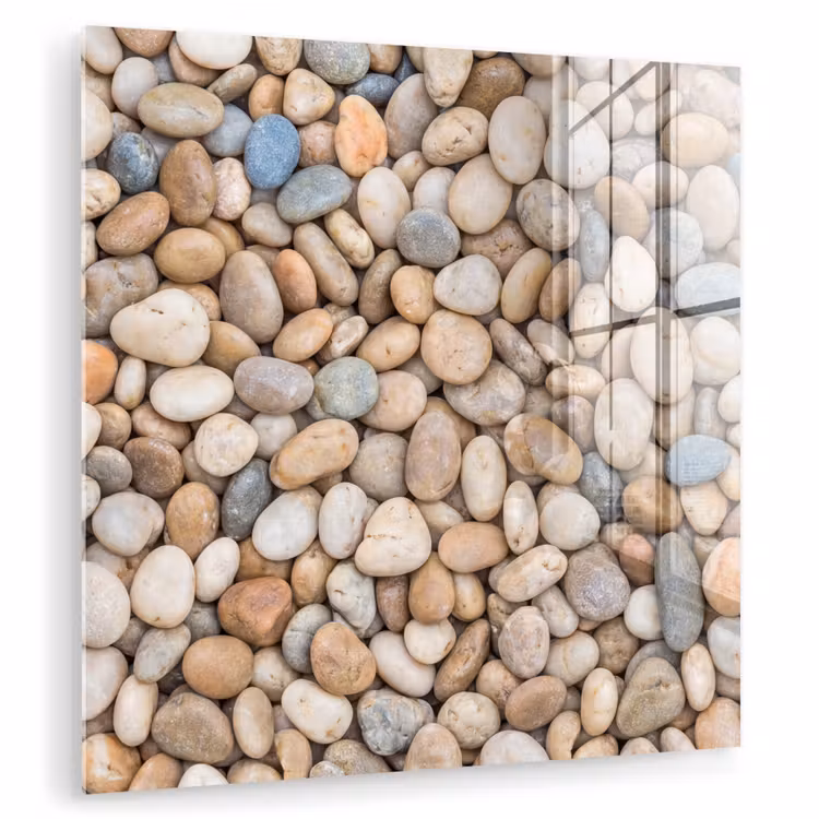 Kiezelstenen - Natuur - Textuur - Beige - Grijs plexiglas 5mm klein -zzzproduct_nieuw