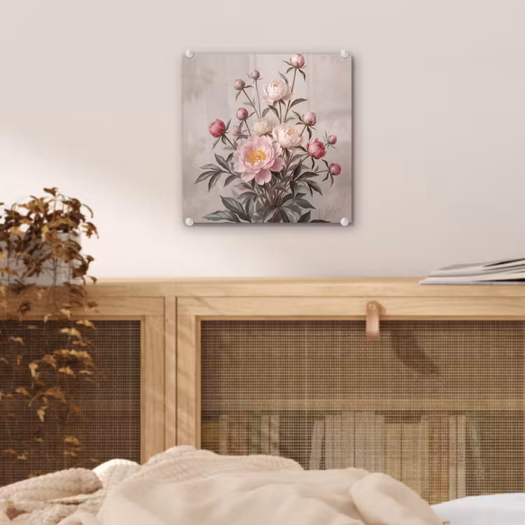 Pioenrozen - Boeket - Roze plexiglas 5mm klein -sfeer4