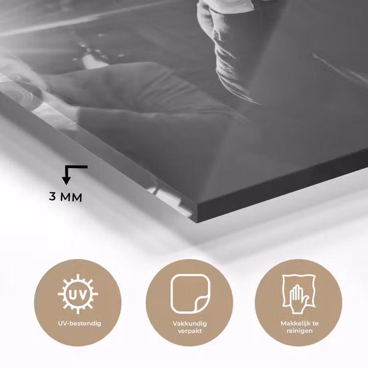 Mensen - Camera - Flitslicht - Zwart-wit - Media plexiglas 5mm klein -sfeer2